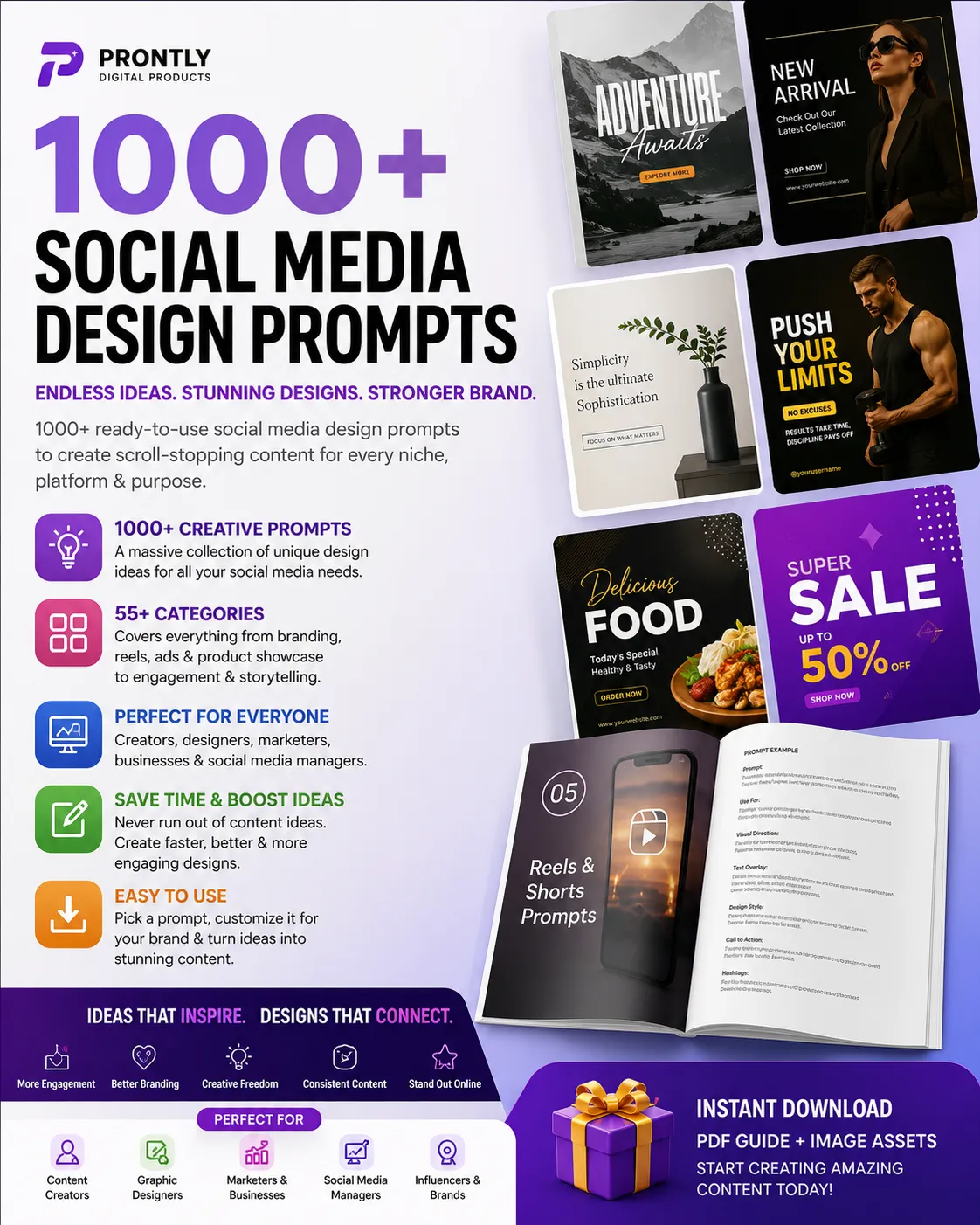 1000+ Social Media Design Prompts – Instagram, Reels, Stories & Marketing Design Ideas